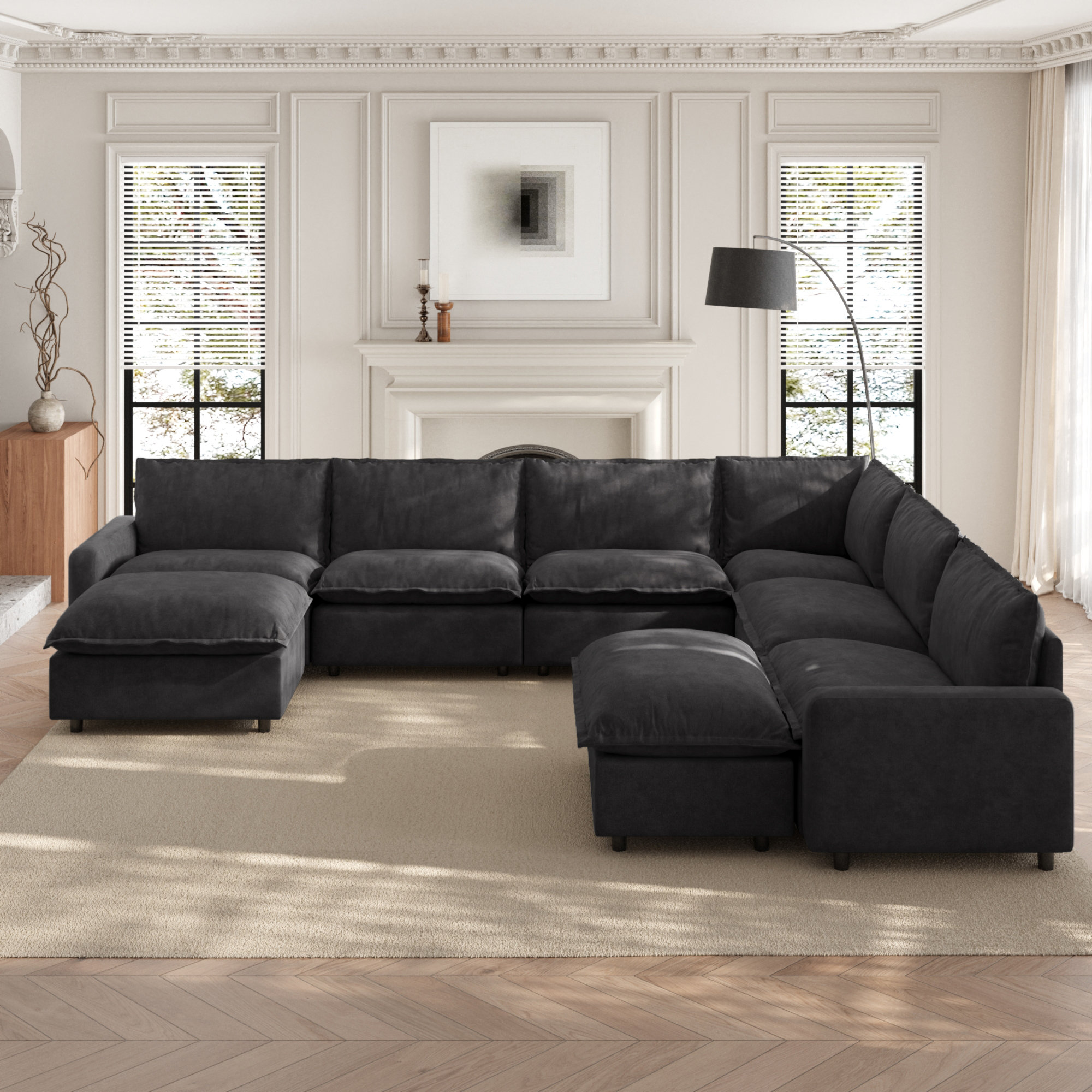 lupus  Latitude Run® Moncada 8-Piece Modular Linen L-Shaped Power